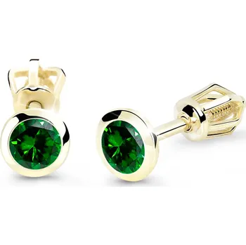 Náušnice Cutie Diamonds Elegantní náušnice ze žlutého zlata se smaragdy DZ8003-30-SM-X-1 + 2 měsíce na vrácení zboží