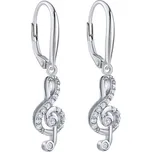 Silvego Designové stříbrné náušnice houslový klíč JJJED1098 + 2 měsíce na vrácení zboží