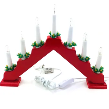 Vánoční svícen Vánoční svícen pyramida - 7 žárovek (do zásuvky) Opicka: Červený