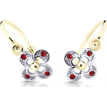 Náušnice Cutie Jewellery Zlaté dětské náušnice C2200-10-X-1 červená + 2 měsíce na vrácení zboží