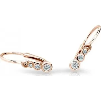 Náušnice Cutie Jewellery Dětské náušnice z růžového zlata C2255-10-X-4 bílá + 2 měsíce na vrácení zboží
