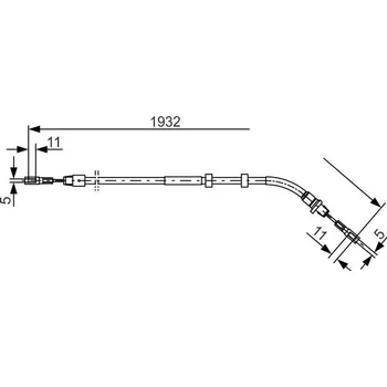 Lanko parkovací brzdy Tažné lanko, parkovací brzda BOSCH 1 987 477 904