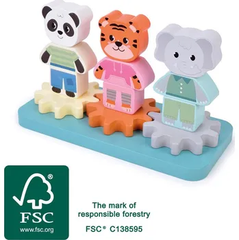 Hračka pro nejmenší Small Foot Dřevěná nasazovací hračka Přátelé z džungle small foot