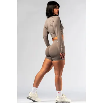 Dámské kraťasy NEBBIA High-waist push-up šortky POWER béžové XS