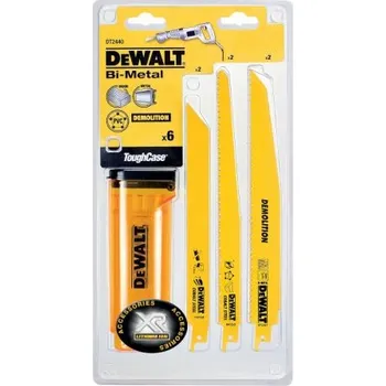 Sada nářadí DeWALT Sada pilových plátků na dřevo a kov v úložném pouzdře (6 ks) DT2440L