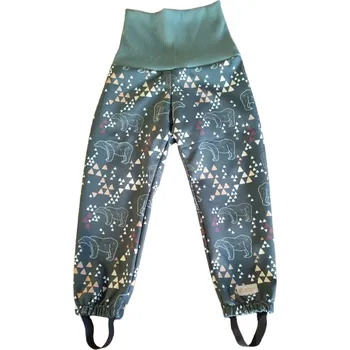 Chlapecké kalhoty Dětské rostoucí softshellové kalhoty s membránou Monkey Mum® - Origami medvěd 86/92