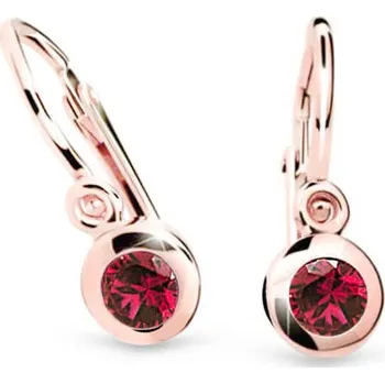 Náušnice Cutie Jewellery Překrásné dětské náušnice z růžového zlata C1537-10-X-4 červená + 2 měsíce na vrácení zboží