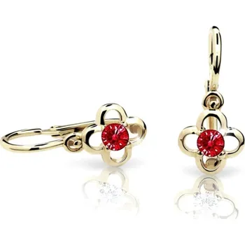 Náušnice Cutie Jewellery Zlaté dětské náušnice C1944-10-X-1 červená + 2 měsíce na vrácení zboží