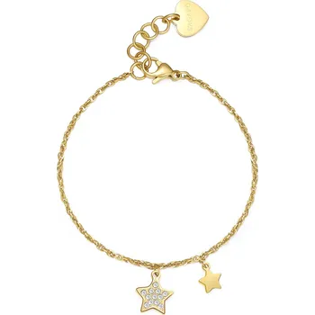 Náramek S'Agapõ Pozlacený ocelový náramek s přívěsky hvězd Aurora SAR27 + 2 měsíce na vrácení zboží
