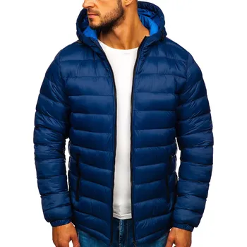 Pánská parka Tmavě modrá pánská přechodová sportovní prošívaná bunda Bolf JP1101 - M