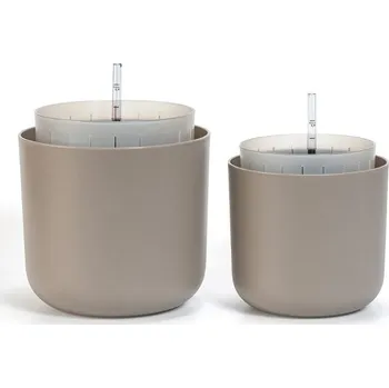 Květináč Plastia Samozavlažovací květináč Tolita Air ø 19 taupe