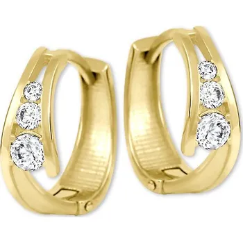 Šperk Brilio Zlaté náušnice kroužky s krystaly 239 001 00800 + 2 měsíce na vrácení zboží