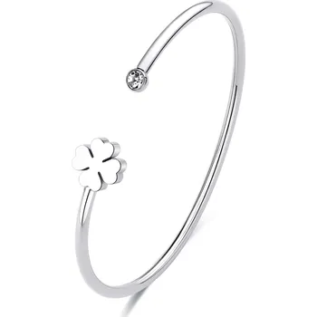 Módní doplněk S'Agapõ Otevřený pevný náramek Čtyřlístek Click SCK239 + 2 měsíce na vrácení zboží