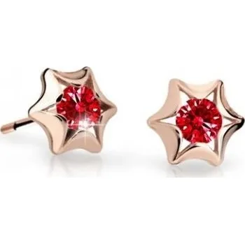 Náušnice Cutie Jewellery Dětské náušnice z růžového zlata C2159-30-X-4 červená + 2 měsíce na vrácení zboží