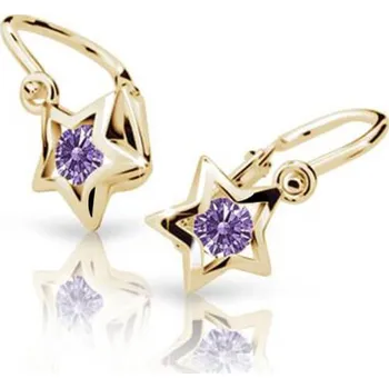 Náušnice Cutie Jewellery Zlaté dětské náušnice C1942-10-X-1 fialová + 2 měsíce na vrácení zboží