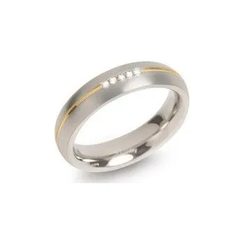 Prsten Boccia Titanium Pozlacený titanový snubní prsten s diamanty 0130-04 49 mm + 2 měsíce na vrácení zboží
