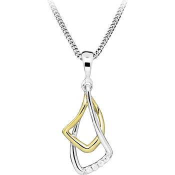 Módní doplněk Silver Cat Půvabný bicolor náhrdelník s kubickými zirkony SC467 (řetízek, přívěsek) + 2 měsíce na vrácení zboží