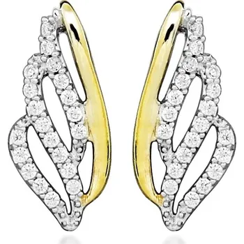 Módní doplněk Silver Cat Nadčasové pozlacené náušnice s kubickými zirkony SC569 + 2 měsíce na vrácení zboží