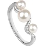 Silver Cat Stříbrný prsten se zirkony a perlou SC339 56 mm + 2 měsíce na vrácení zboží