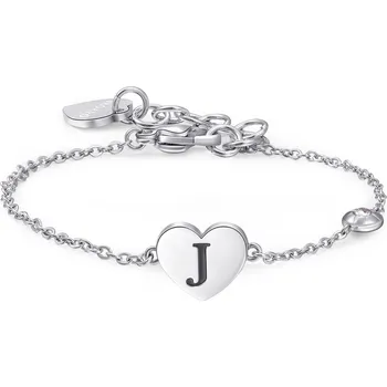 Náramek S'Agapõ Stříbrný ocelový náramek s písmenem J Click SCK127 + 2 měsíce na vrácení zboží