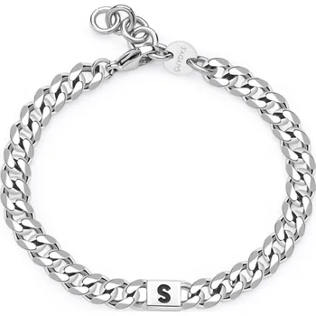 Náramek S'Agapõ Pánský ocelový náramek s písmenem S Monogram SMG28 + 2 měsíce na vrácení zboží