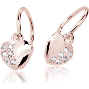 Náušnice Cutie Diamonds Dětské náušnice z růžového zlata Srdíčka s brilianty DC2160-10-00-X-4 + 2 měsíce na vrácení zboží