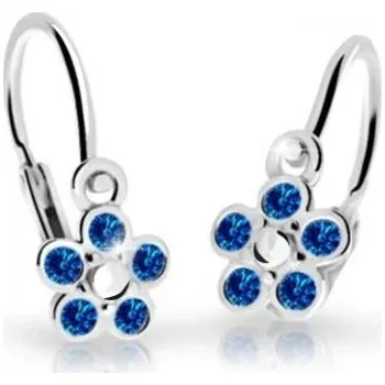 Náušnice Cutie Jewellery Dětské kytičkové náušnice z bílého zlata C2744-10-X-2 modrá + 2 měsíce na vrácení zboží