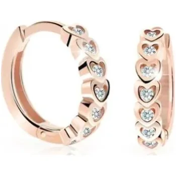 Náušnice Cutie Diamonds Dětské kruhové náušnice z růžového zlata s brilianty C3340-10-10-X-4-D + 2 měsíce na vrácení zboží