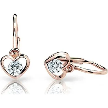 Náušnice Cutie Jewellery Dětské náušnice z růžového zlata C1943-10-X-4 bílá + 2 měsíce na vrácení zboží