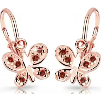 Náušnice Cutie Jewellery Dětské náušnice z růžového zlata C2748-10-X-4 červená + 2 měsíce na vrácení zboží