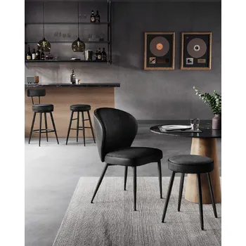 Barová židle VASAGLE Otočné barové stoličky, sada 2 ks, černé Barové stoličky