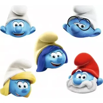 Karnevalová maska Papírové masky Šmoulové 6ks