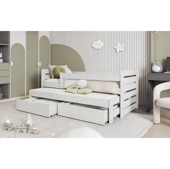 Postel Slevadoma Dětská postel s přistýlkou HONZÍK II 90X200 + ROŠTY a ZÁSUVKY v ceně Barva: oranžová,