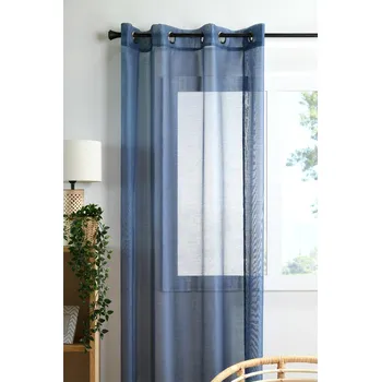 Dekorační záclona s kroužky LINWOOD modrá II. 140x260 cm (cena za 1 kus) France SUPER CENA