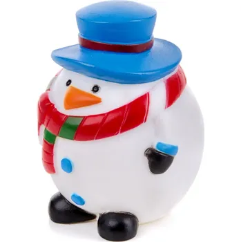 Hračka pro psa JK ANIMALS, vinylový sněhulák X-Mas, pískací vánoční hračka pro psy, 8,5 cm, ideální pro aktivní hru