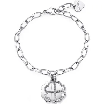 Náramek S'Agapõ Nadčasový ocelový náramek se čtyřlístky Message SSG23 + 2 měsíce na vrácení zboží