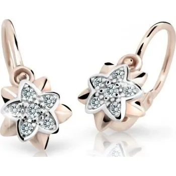 Náušnice Cutie Diamonds Dětské bicolor náušnice Kytičky ze zlata s brilianty DC2210-10-00-X-4 + 2 měsíce na vrácení zboží