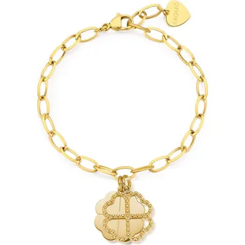 Náramek S'Agapõ Nadčasový pozlacený náramek se čtyřlístky Message SSG24 + 2 měsíce na vrácení zboží