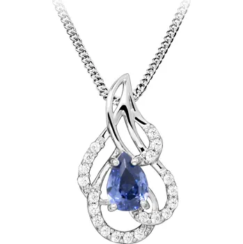Módní doplněk Silver Cat Stříbrný náhrdelník se syntetickým tanzanitem SC469 (řetízek, přívěsek) + 2 měsíce na vrácení zboží