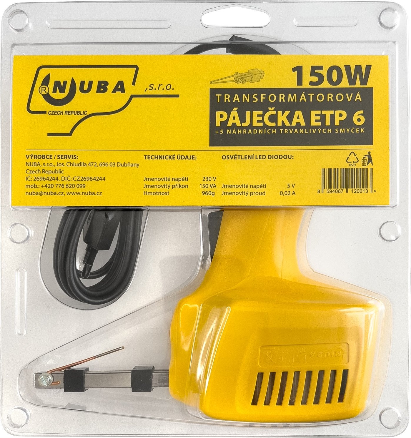 Pájka trafo 150W ETP 6 LED