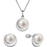 Evolution Group - Pavona Půvabná sada stříbrných šperků s pravými perlami 29053.1B (náušnice, řetízek, přívěsek) + 2 měsíce na vrácení zboží