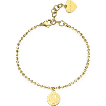 Náramek S'Agapõ Veselý pozlacený náramek se smajlíkem Smile SSM017 + 2 měsíce na vrácení zboží
