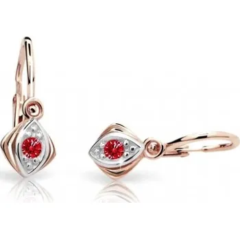 Náušnice Cutie Jewellery Dětské náušnice z růžového zlata C1897-10-X-4 červená + 2 měsíce na vrácení zboží