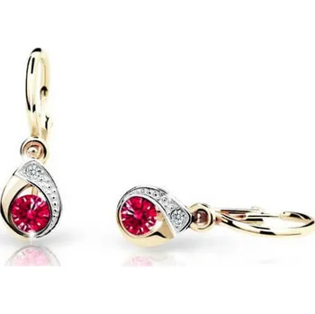 Náušnice Cutie Jewellery Dětské náušnice ze žlutého zlata C1898-10-X-1 červená + 2 měsíce na vrácení zboží