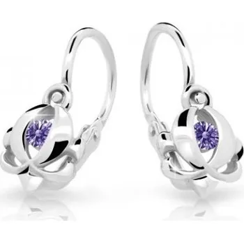 Náušnice Cutie Jewellery Dětské náušnice z bílého zlata C2218-10-X-2 fialová + 2 měsíce na vrácení zboží