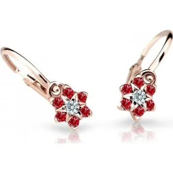 Náušnice Cutie Jewellery Půvabné dětské náušnice z růžového zlata C2152-10-X-4 červená + 2 měsíce na vrácení zboží