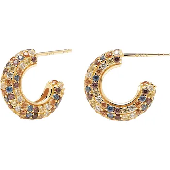 Šperk PDPAOLA Luxusní pozlacené náušnice kruhy se zirkony TIGER AR01-291-U + 2 měsíce na vrácení zboží