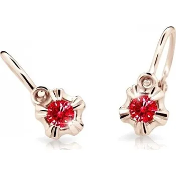 Náušnice Cutie Jewellery Dětské náušnice z růžového zlata C2158-10-X-4 červená + 2 měsíce na vrácení zboží