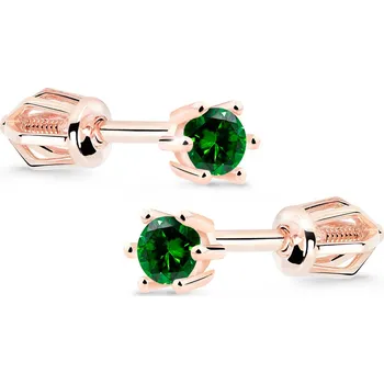 Náušnice Cutie Diamonds Slušivé náušnice z růžového zlata se smaragdy DZ8012-30-SM-X-4 + 2 měsíce na vrácení zboží