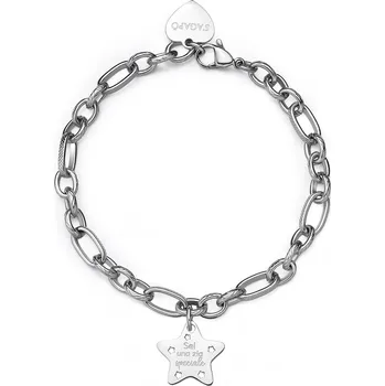 Náramek S'Agapõ Ocelový náramek s přívěskem hvězda Be My Family SBY021 + 2 měsíce na vrácení zboží